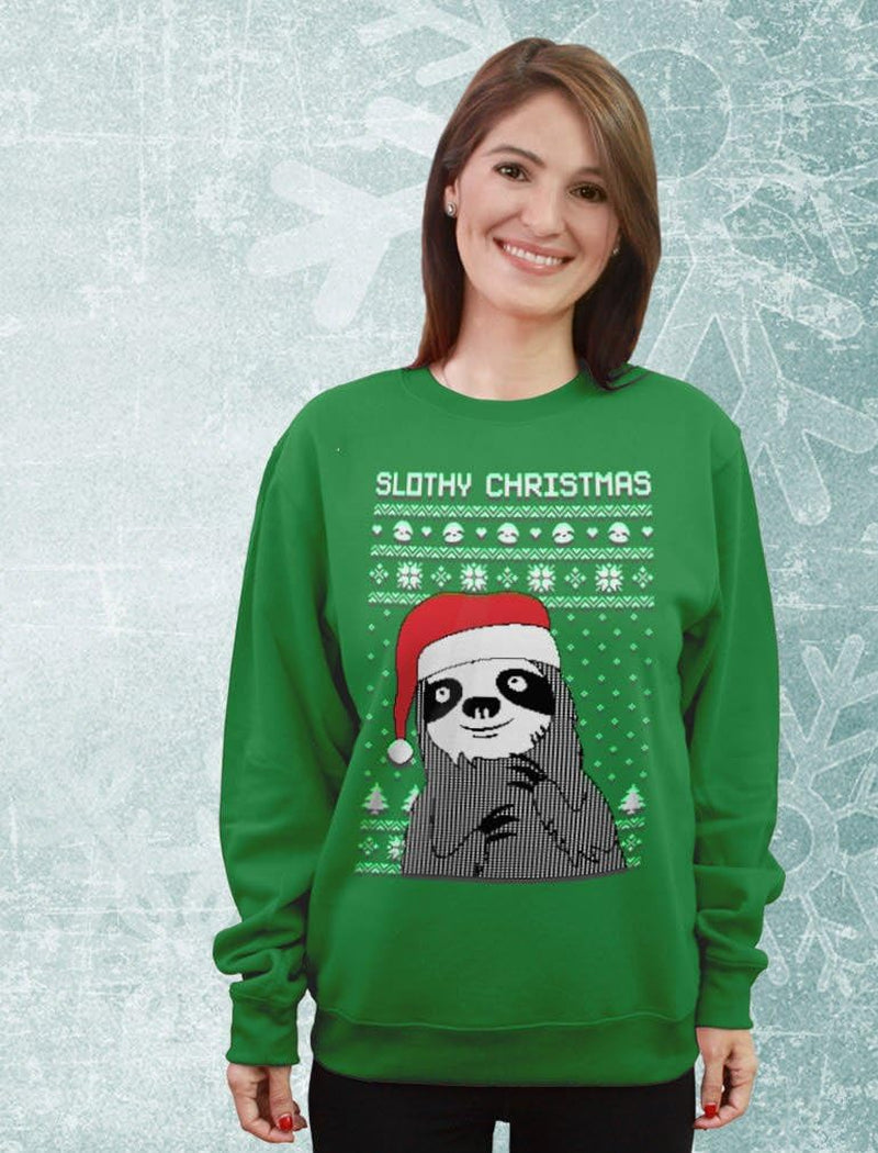 Slothy Christmas Ugly Christmas Sweater Sloth Women Sweatshirt