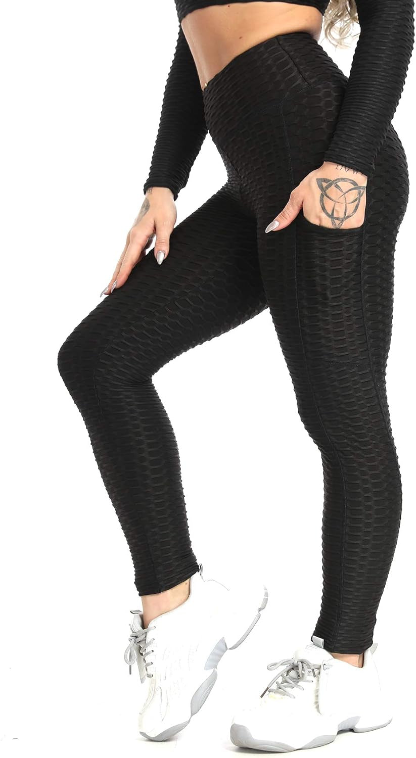 Women'S High Waist Yoga Pants Tummy Control Slimming Booty Leggings Workout Running Butt Lift Tights