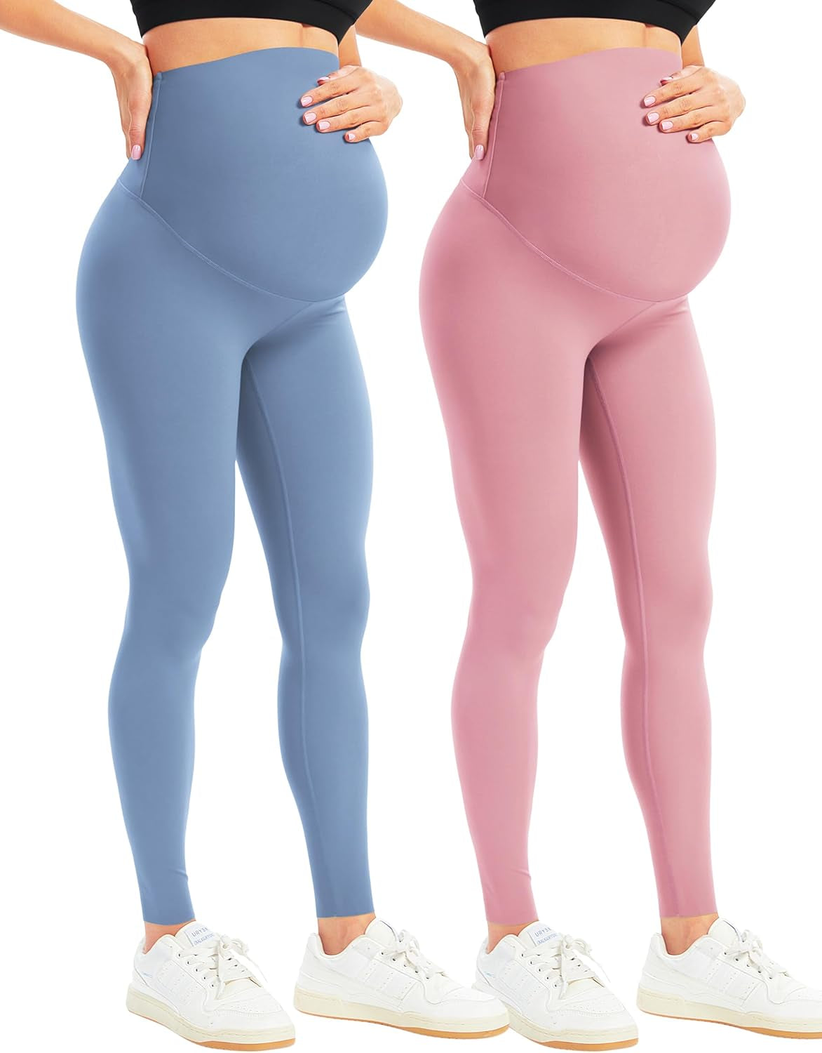 Women'S Maternity Leggings over the Belly Bump Workout Full Length Leggings Running Active Yoga Pants