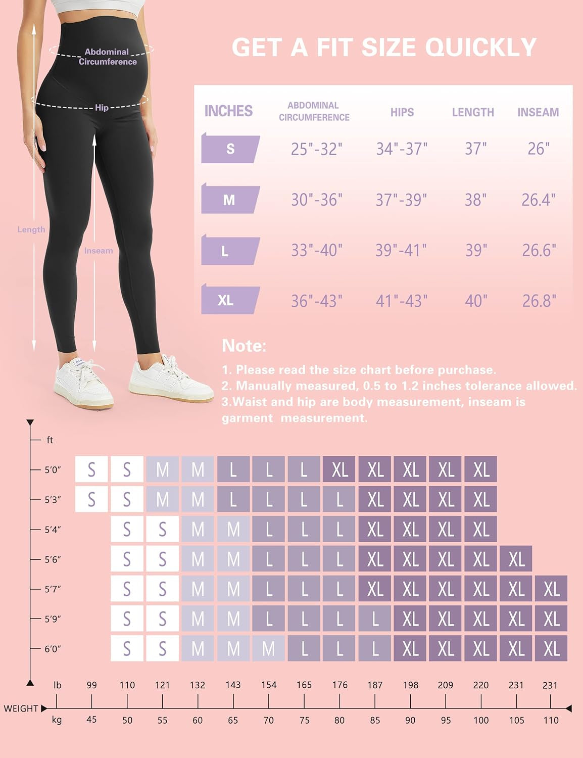 Women'S Maternity Leggings over the Belly Bump Workout Full Length Leggings Running Active Yoga Pants